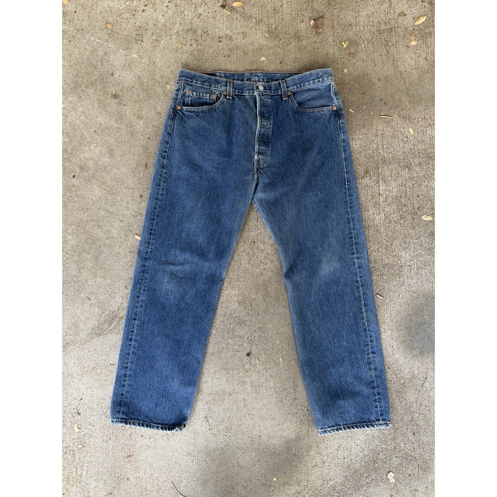 Vintage 90s Levi's 501 Denim Jeans Made in USA 36x29 Blue Medium Wash